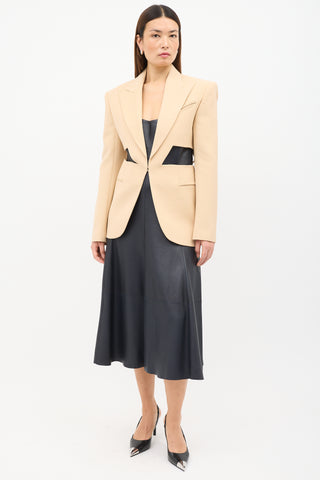 Mugler Beige Wool Cutout Blazer