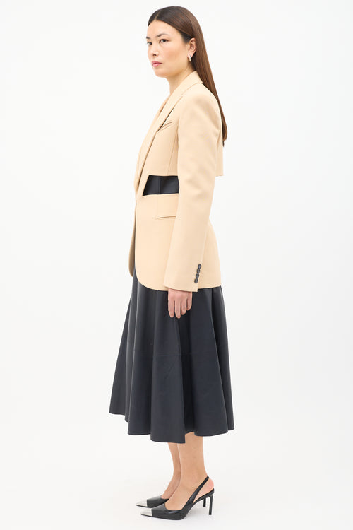 Mugler Beige Wool Cutout Blazer