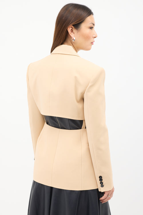 Mugler Beige Wool Cutout Blazer