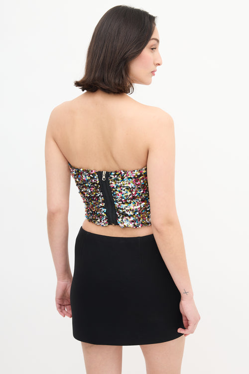 The Attico Silver 
Multi  Cut Out Sequin Top