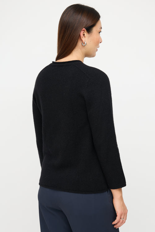 The Row Black Cashmere Knit Sweater