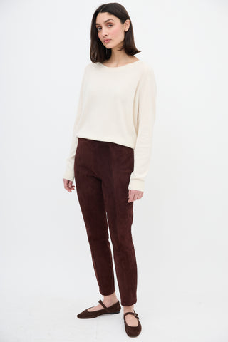 The Row Suede Slim Leg Pant