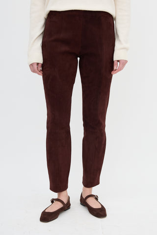 The Row Suede Slim Leg Pant