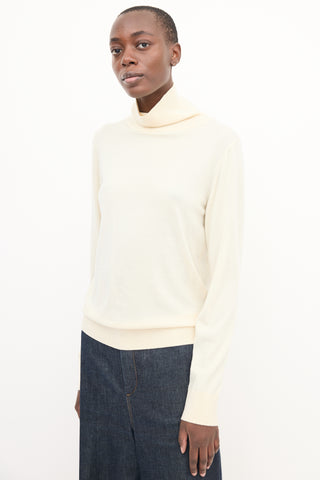 The Row Cream Merino Wool 
Cashmere Caya Top