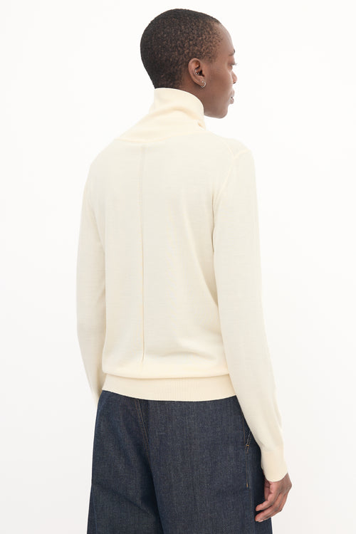 The Row Cream Merino Wool 
Cashmere Caya Top