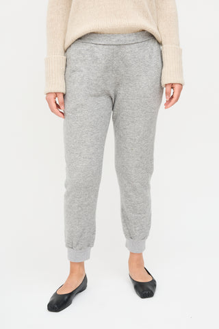 The Row Heather Grey Cashmere Lounge Pants