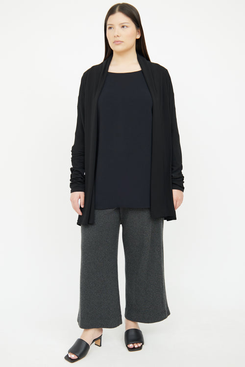 The Row Black Open Front Cardigan