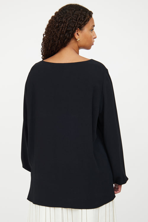 The Row Black Long Sleeve Top