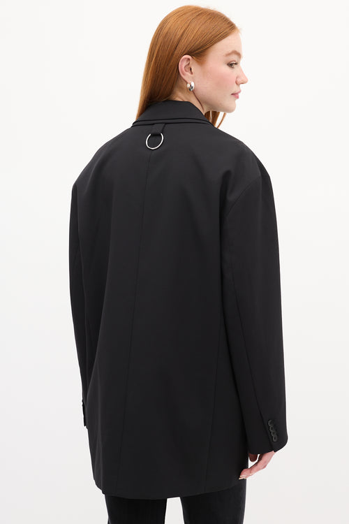 Tibi Black Wool Double Layer Liam Blazer