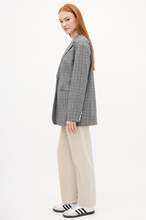 Tibi Grey 
Navy Plaid Blazer