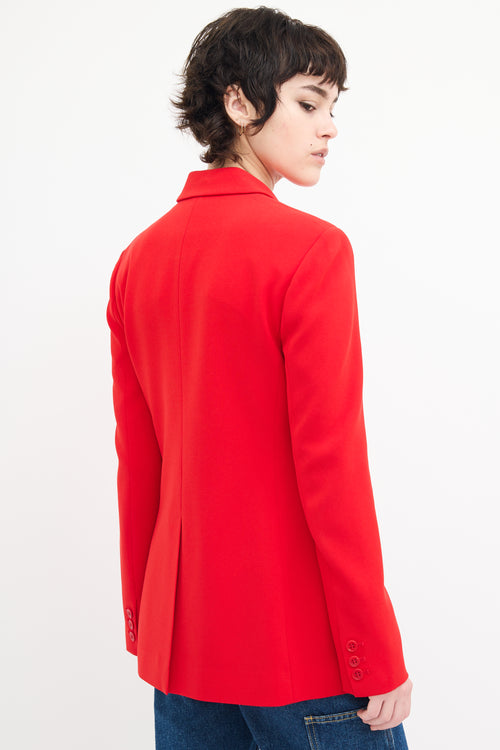 Tibi Red Double Breasted Blazer