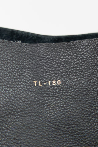 TL-180 Black Leather Tote Bag