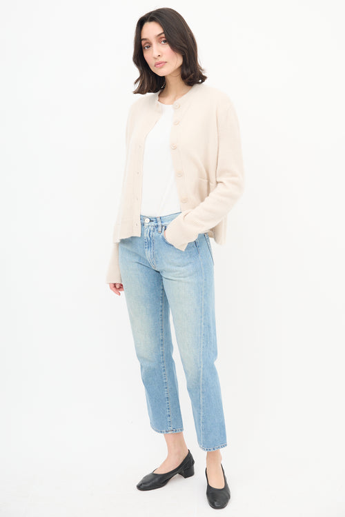  Light Wash Twisted Seam Jeans