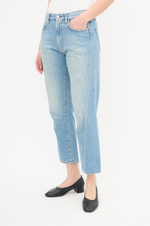  Light Wash Twisted Seam Jeans