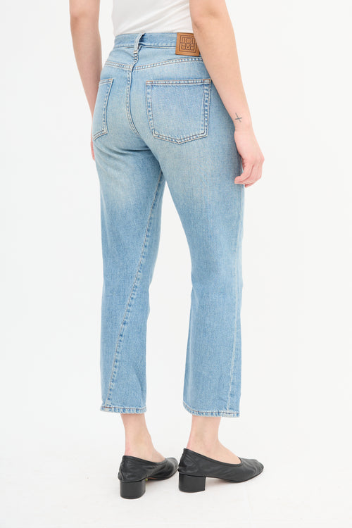  Light Wash Twisted Seam Jeans