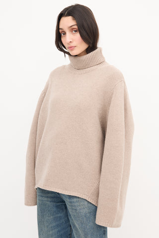 Toteme Beige Wool 
Cashmere Turtleneck Sweater