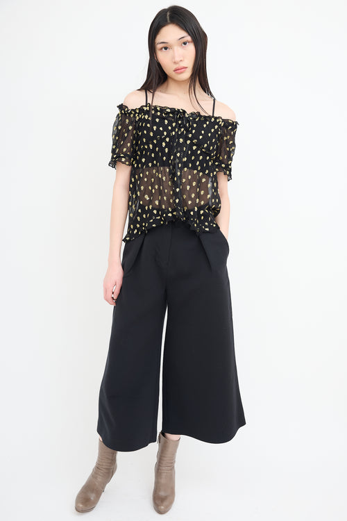 Tsumori Chisato Black 
Gold Skill Embroidered Skull Blouse