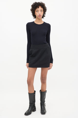 TWP Navy Wool Ribbed Top