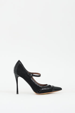 Tabitha Simmons Black Suede 
Leather Mary Jane Pump