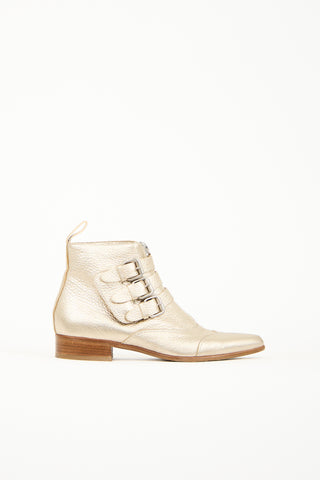 Tabitha Simmons Leather Buckled Ankle Boot