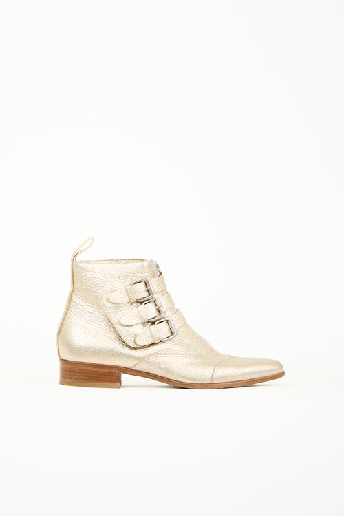 Tabitha Simmons Leather Buckled Ankle Boot