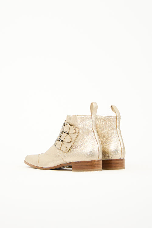 Tabitha Simmons Leather Buckled Ankle Boot