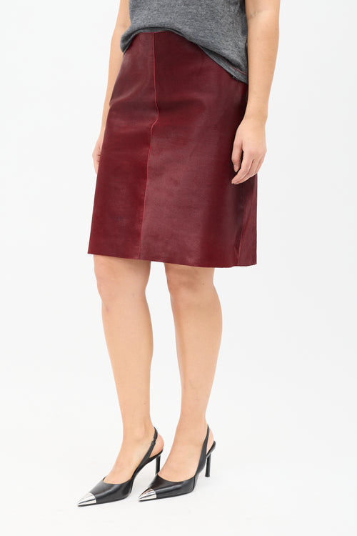 Tahari Red Textured Hair Skirt