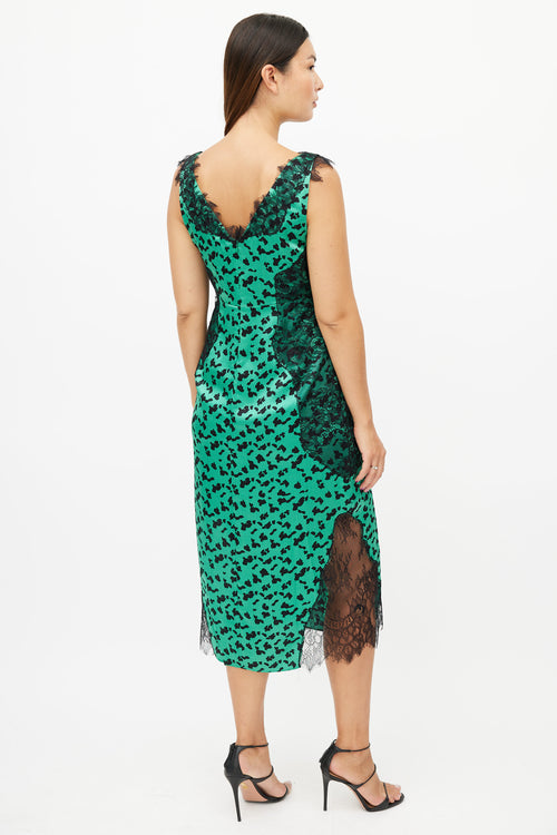 Tanya Taylor Green 
Black Print Dress