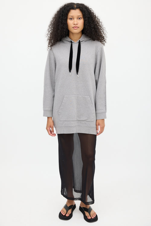 T by Alexander Wang Grey 
Black Fleece Lined Hoodie