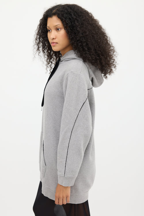 T by Alexander Wang Grey 
Black Fleece Lined Hoodie