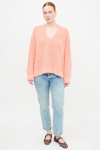 T by Alexander Wang Ribbed Knit V-Neck Sweater