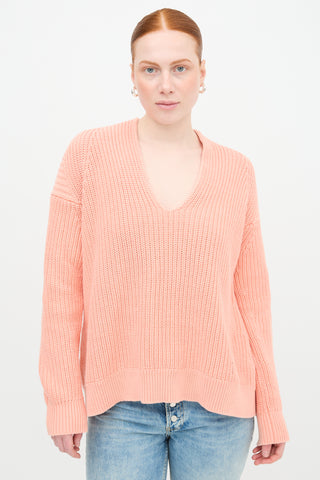 T by Alexander Wang Ribbed Knit V-Neck Sweater