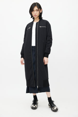 T by Alexander Wang Black Nylon Bomber Coat