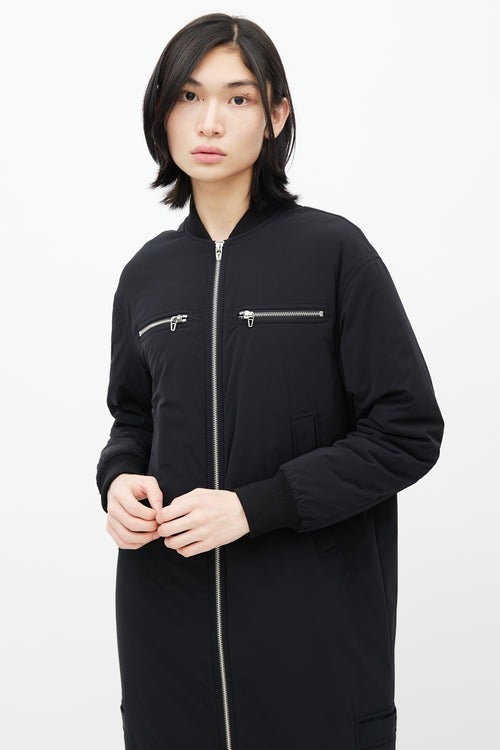 T by Alexander Wang Black Nylon Bomber Coat