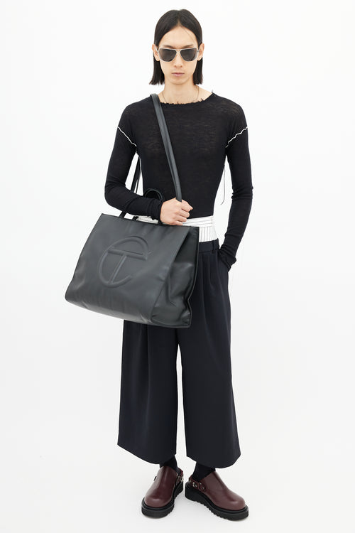 Telfar Black Large Shopping Bag