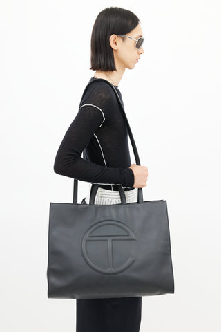 Telfar Black Large Shopping Bag