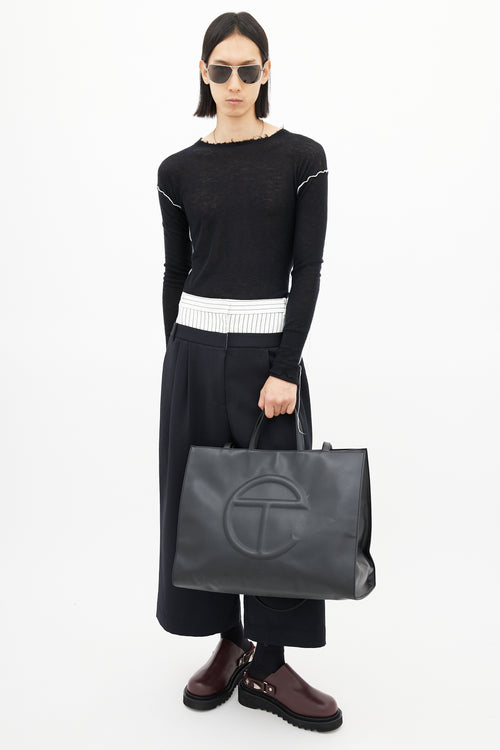 Telfar Black Large Shopping Bag