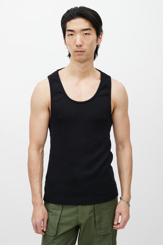 Telfar Black Ribbed Backless Tank