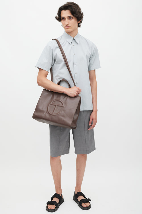 Telfar Brown Medium Shopping Tote