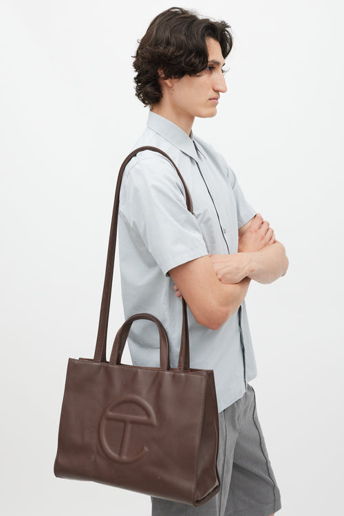 Telfar Brown Medium Shopping Tote