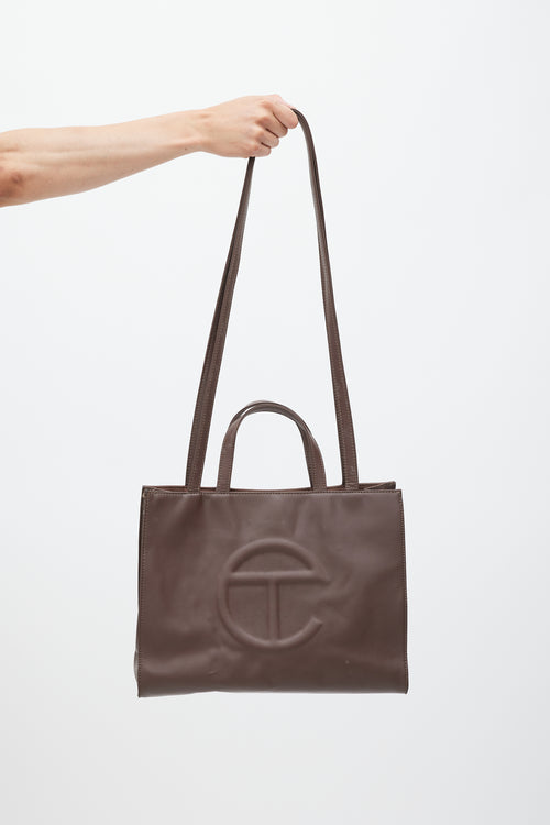 Telfar Brown Medium Shopping Tote