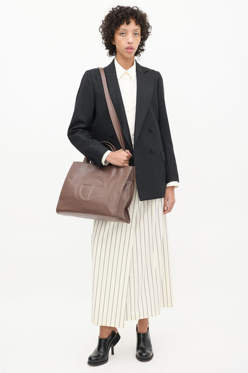 Telfar Brown Medium Shopping Tote Bag