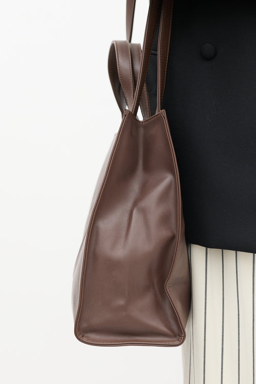 Telfar Brown Medium Shopping Tote Bag