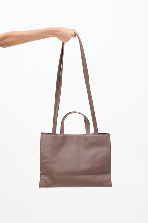 Telfar Brown Medium Shopping Tote Bag