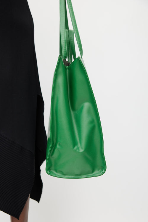 Telfar Green Faux Leather Large Shopping Bag