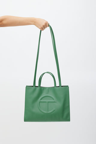 Telfar Green Medium Shopping Tote