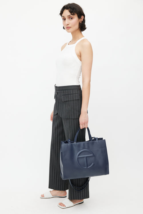 Telfar Navy Medium Shopping Bag