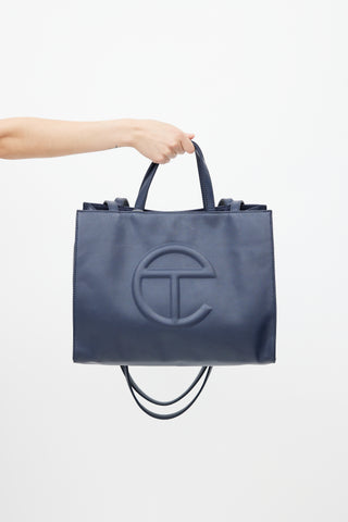 Telfar Navy Medium Shopping Bag