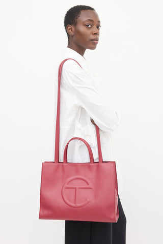 Telfar Burgundy Medium Shopping Bag