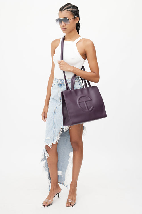 Telfar Purple Medium Shopping Bag